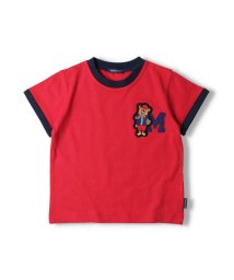 moujonjon(ムージョンジョン)/【子供服】 moujonjon (ムージョンジョン) くまワッペン半袖Tシャツ 80cm～140cm M32810/レッド