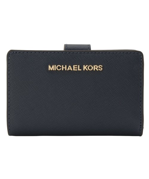 MICHAEL KORS(マイケルコース)/MICHAEL KORS マイケルコース JET SET TRAVEL MEDIUM 二つ折り 財布 レザー Mサイズ/ネイビー