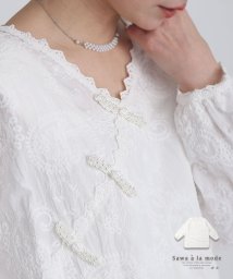 Sawa a la mode/パール襟のペイズリー刺繍チュニック　レディース 大人 上品/506054573