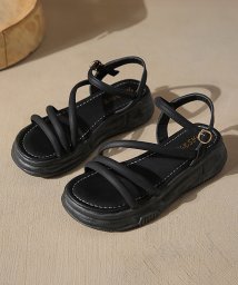 miniministore(ミニミニストア)/厚底サンダル ストラップ靴 夏 韓国風/ブラック
