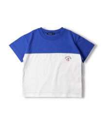 moujonjon(ムージョンジョン)/【子供服】 moujonjon (ムージョンジョン) バイカラー切替半袖Tシャツ 80cm～140cm M32818/ブルー