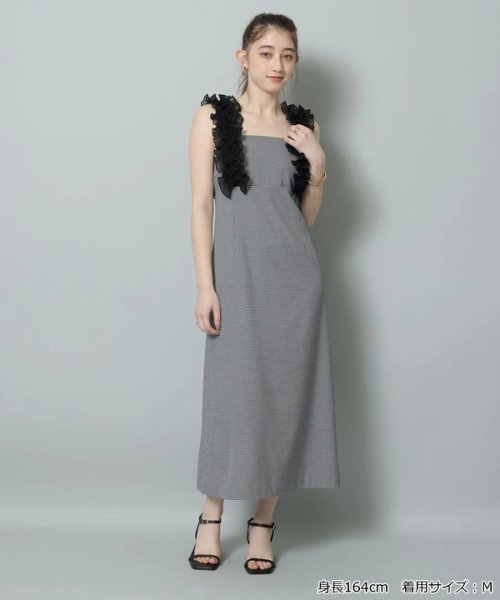 ショルダーフリルIラインワンピース 予めご了承ください