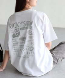 Riberry(リベリー)/前後箔シルバ－プリントTシャツ/オフホワイト