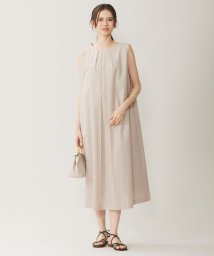 JIYU-KU(LARGE SIZE)(自由区（大きいサイズ）)/【SHIHOさん着用・WEB限定カラーあり・洗える】タッサーポプリンノースリーブ ワンピース/ベージュ