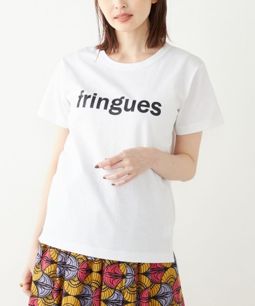 SHIPS Colors WOMEN(シップスカラーズ　ウィメン)/SHIPS Colors:FRINGUES ロゴ プリント TEE/ホワイト