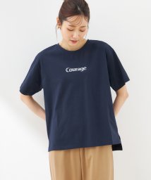 Petit Honfleur(プチ　オンフルール)/ロゴプリントTシャツ/ネイビー