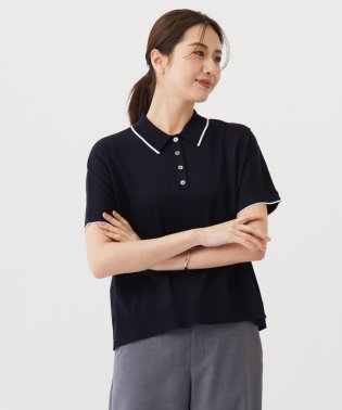 J.PRESS LADIES（LARGE SIZE）/【洗える】ドライコットン ポロ ニット/506055920