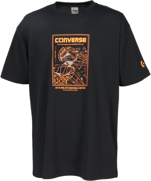 CONVERSE(CONVERSE)/CONVERSE コンバース バスケット プリントTシャツ 半袖 トップス バスケ バスケット /ブラック系1