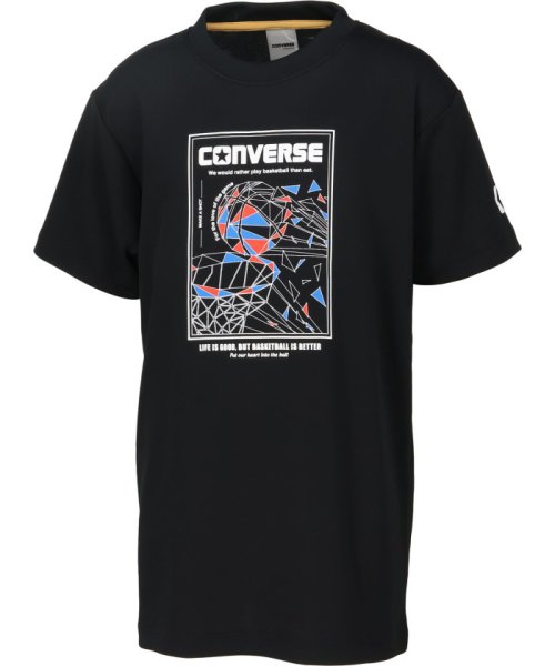 CONVERSE(コンバース)/CONVERSE コンバース バスケット ジュニアプリントTシャツ 半袖 トップス バスケ ミニ/ブラック系1