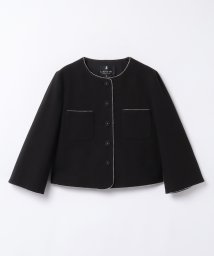 LANVIN COLLECTION(ランバンコレクション（レディス）)/ノーカラードビーストレッチジャケット/ブラック