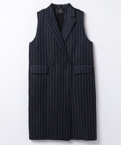【セットアップ対応商品】ピンストライプロングベスト 