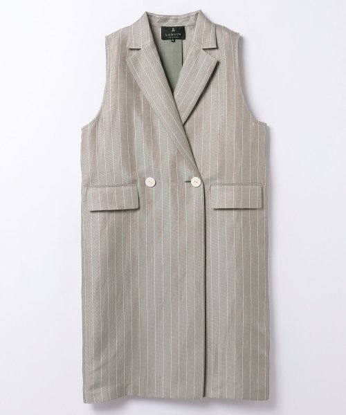 【セットアップ対応商品】ピンストライプロングベスト 