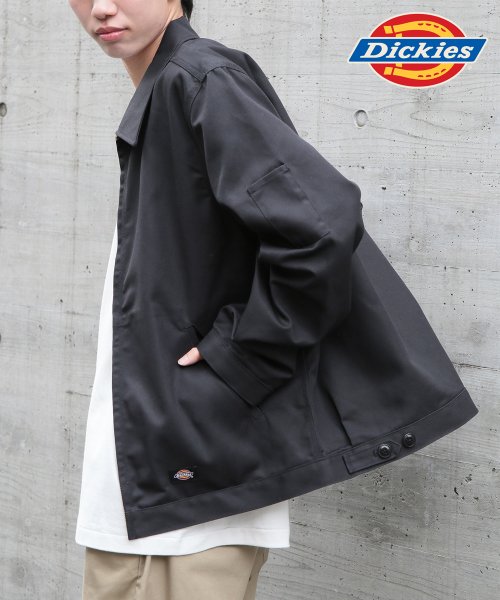 Dickies(Dickies)/【Dickies / ディッキーズ】JACKET FQ アウター ジャケット ブルゾン フロントジップ ワンポイント ステンカラー JT75/ブラック 