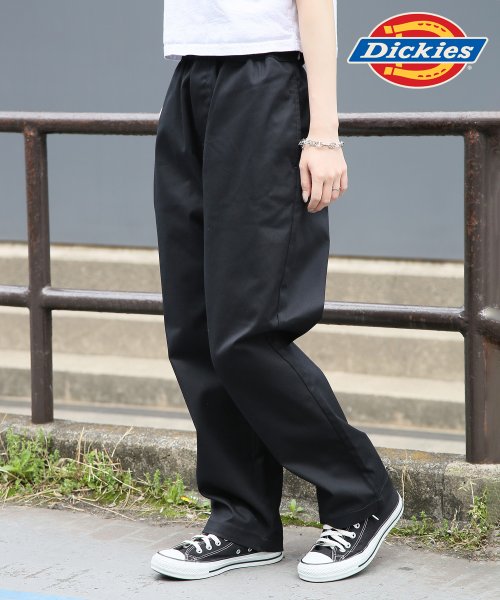 Dickies(Dickies)/【Dickies / ディッキーズ】ツイル イージーパンツ テーパードパンツ ロゴ ウエストゴム 3187－6400/ブラック 