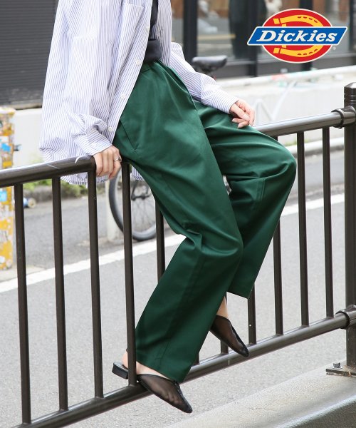 Dickies(Dickies)/【Dickies / ディッキーズ】ツイル イージーパンツ テーパードパンツ ロゴ ウエストゴム 3187－6400/グリーン