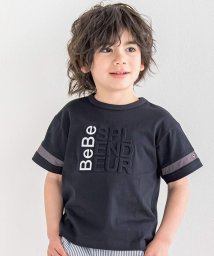 BeBe/エンボス加工ロゴ天竺BIG半袖Tシャツ(90~160cm)/506032076