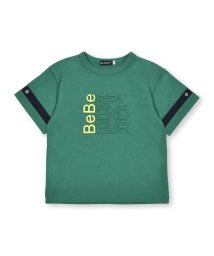 BeBe/エンボス加工ロゴ天竺BIG半袖Tシャツ(90~160cm)/506032076