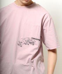 CONVERSE(コンバース)/【CONVERSE/コンバース】刺繍デザインポケットTシャツ/パープル系