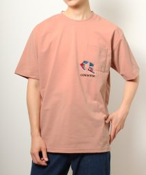 CONVERSE(コンバース)/【CONVERSE/コンバース】刺繍デザインポケットTシャツ/オレンジ系
