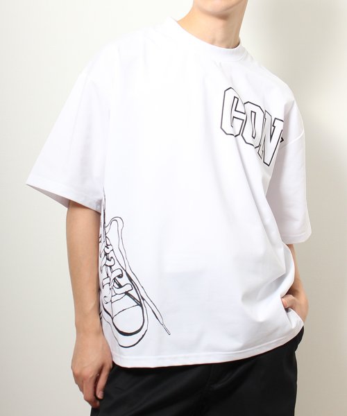 CONVERSE(コンバース)/【CONVERSE/コンバース】シューズグラフィックプリントTシャツ/ホワイト系1