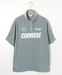 CONVERSE(コンバース)/【CONVERSE/コンバース】プリント袖2本ラインハーフジップ/ブルー系
