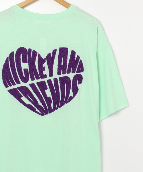 DISNEY(DISNEY)/【DISNEY/ディズニー】天竺 MICKEY AND FRIENDS刺繍 半袖BIG Tシャツ/ミント