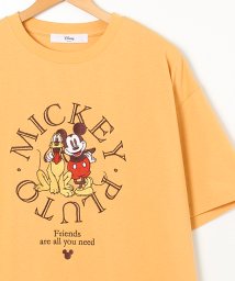 DISNEY(DISNEY)/【DISNEY/ディズニー】天竺 総刺繍半袖BIG Tシャツ（ミッキー・プーさん）/イエロー