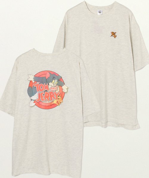 ALWAYS GOOD TIME NEW BASIC STORE(オールウェイグッドタイムニューベーシックストア)/【TOM & JERRY/トムとジェリー】プリント・刺繍 半袖BIG Tシャツ/オートミール