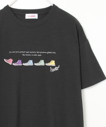 CONVERSE(CONVERSE)/【CONVERSE/コンバース】シューズ刺繍半袖Tシャツ/ブラック