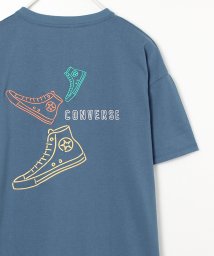 CONVERSE(コンバース)/【CONVERSE/コンバース】シューズ刺繍半袖Tシャツ/ブルー