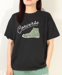 CONVERSE(CONVERSE)/【CONVERSE/コンバース】シューズサガラ刺繍半袖Tシャツ/ブラック