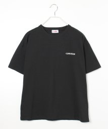 CONVERSE(CONVERSE)/【CONVERSE/コンバース】シューズフロッキープリントTシャツ/ブラック