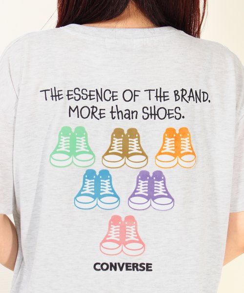 CONVERSE(CONVERSE)/【CONVERSE/コンバース】シューズフロッキープリントTシャツ/オートミール