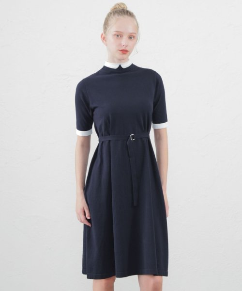 MACKINTOSH PHILOSOPHY(マッキントッシュ フィロソフィー)/Cleric Collar Knit ワンピース/ネイビー