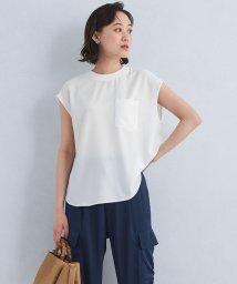 green label relaxing(グリーンレーベルリラクシング)/【WEB限定】ジョーゼット プルオーバー －接触冷感・UVカット－/OFFWHITE