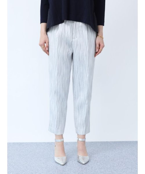 木目柄ふくれジャガードパンツ 