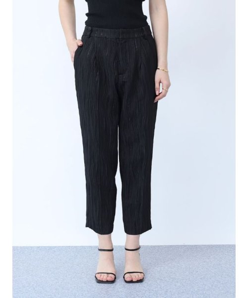 木目柄ふくれジャガードパンツ 