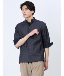 TAKA-Q/TechLinen スタンドカラー 7分袖シャツ メンズ シャツ カジュアル トップス インナー ギフト プレゼント ライトアウター カーディガン アウター/506057181