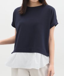 Honeys/裾レイヤード風トップス トップス カットソー Tシャツ 半袖 重ね着風 UVカット /506057505