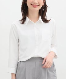 Honeys(ハニーズ)/７分袖レギュラーシャツ トップス シャツ カッターシャツ レギュラーカラー /ホワイト