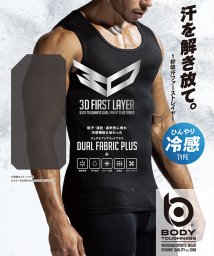 BODY TOUGHNESS/[BODY TOUGHNESS]冷感速乾３Dファーストレイヤーノースリーブラウンドネックシャツ/506057966