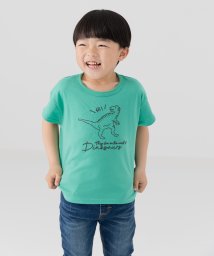 chil2(チルツー)/ステッチ刺繍半袖Tシャツ/グリーン