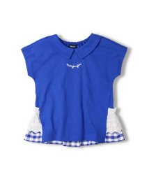 moujonjon(ムージョンジョン)/【子供服】 moujonjon (ムージョンジョン) フリル衿付き半袖チュニックTシャツ 80cm～140cm M42812/ブルー