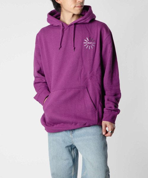 HUF(ハフ)/ハフ HUF DIGITAL DOMAIN P/O HOODIE PF00618 パーカー 長袖 フード プルオーバー フィーディ カジュアル シンプル スウェ/グレー