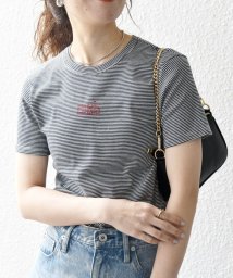 SHIPS any WOMEN/《追加予約》【SHIPS any別注】PETIT BATEAU: PARIS プリント ボーダー コンパクト TEE/506058420