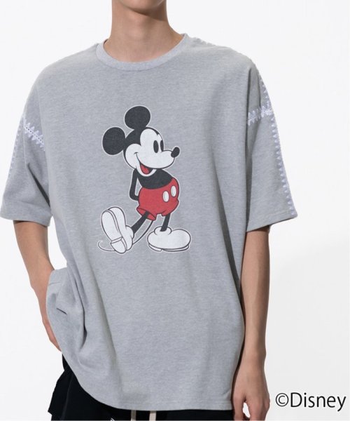 JOINT WORKS(ジョイントワークス)/DISCOVERED “Disney Collection”＜Mickey＞ Shell Stitch S/S Cutsewn/グレーA