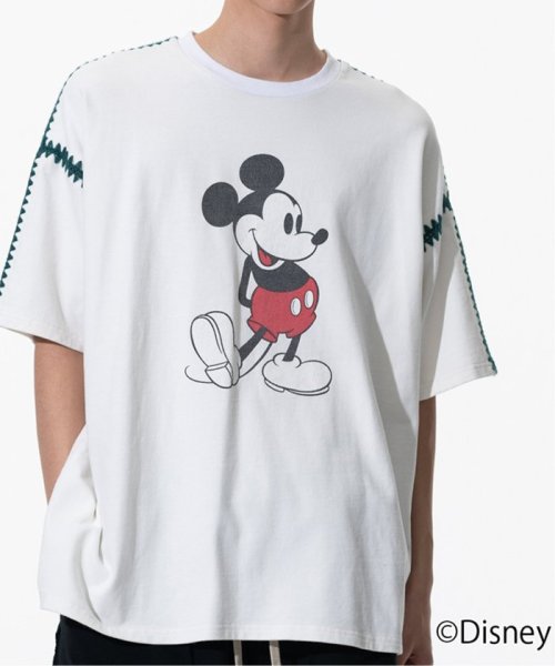 JOINT WORKS(ジョイントワークス)/DISCOVERED “Disney Collection”＜Mickey＞ Shell Stitch S/S Cutsewn/ホワイト