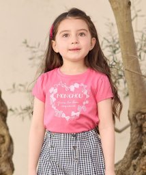 anyFAM（KIDS）(エニファム（キッズ）)/【WEB限定】7days プリント 半袖 Tシャツ/ピンク×ハートロゴ