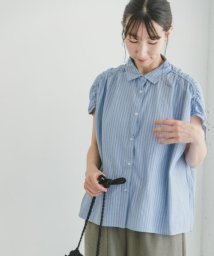 ITEMS URBANRESEARCH(アイテムズ アーバンリサーチ（レディース）)/ストライプギャザーブラウス/L.BLU