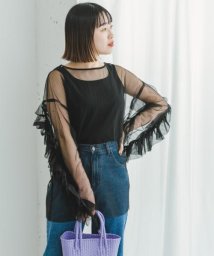 ITEMS URBANRESEARCH(アイテムズ アーバンリサーチ（レディース）)/チュールフリルビッグトップス/BLK